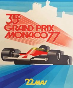 Monaco Grand Prix Racing Poster Paint By Number