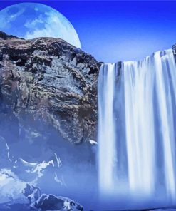 Moonlight Waterfall Paint By Number