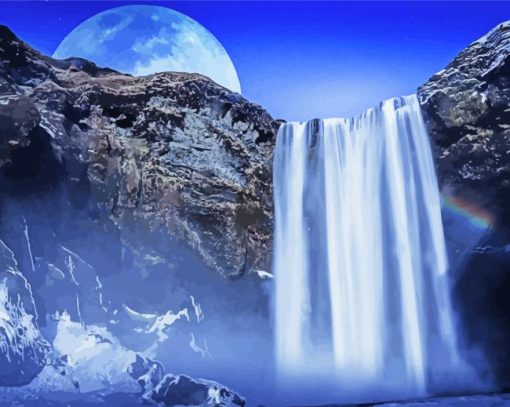 Moonlight Waterfall Paint By Number