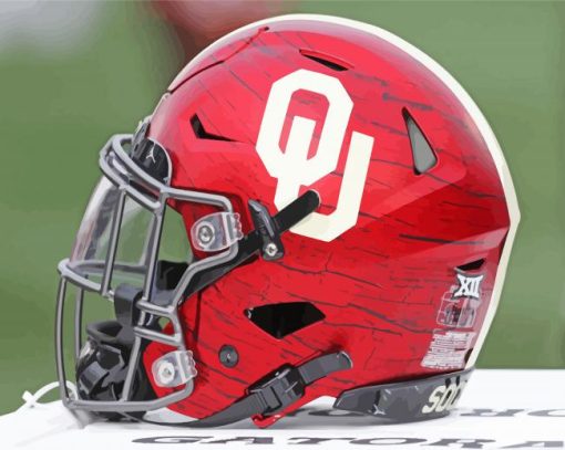 Oklahoma Sooners Football Helmet Paint By Number