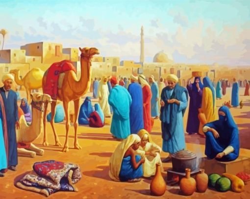 Old Arabian Scene Paint By Number