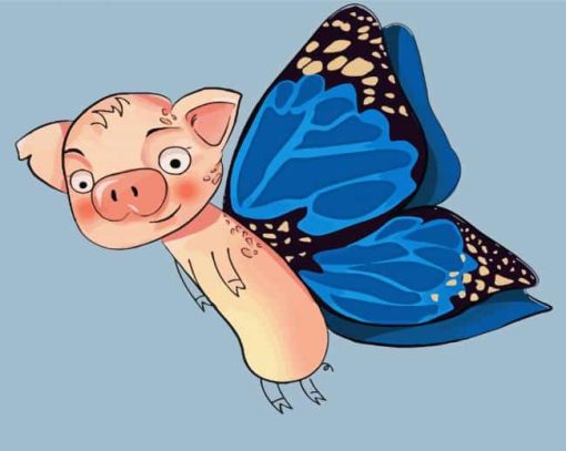 Pig Butterfly Art Paint By Number