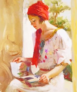 Pino Daeni Lady Reading Paint By Number