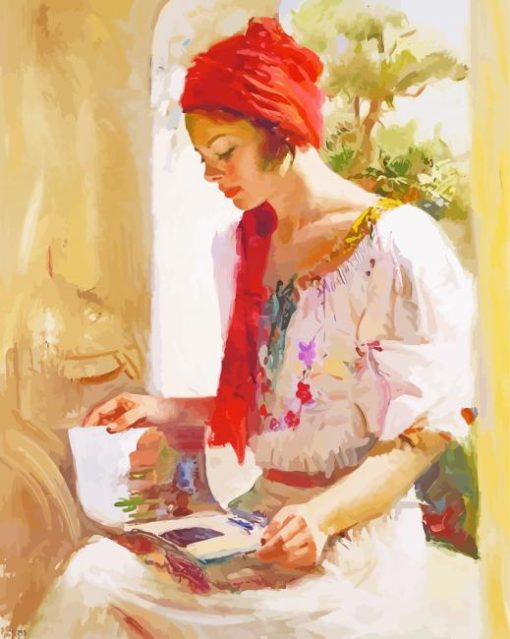 Pino Daeni Lady Reading Paint By Number