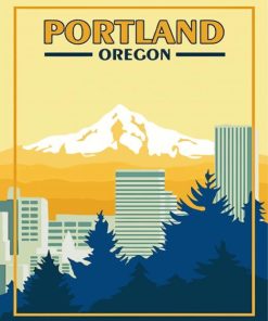 Portland Oregon City Poster Paint By Number