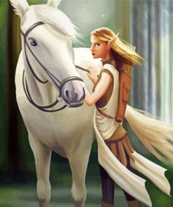 Princess With Horse Paint By Number