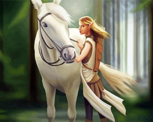 Princess With Horse Paint By Number