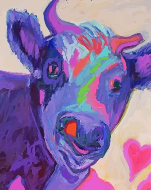 Purple Cow Art Paint By Number