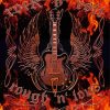 Rock n Roll Flaming Guitar Paint By Number