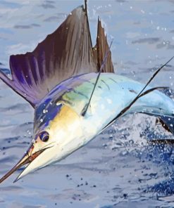 Sailfish Jumping Out Of The Sea Paint By Number