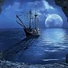 Sailing Ship Moon Paint By Number