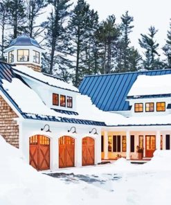 Snow Farmhouse Paint By Number