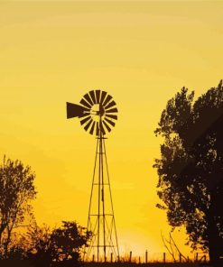 Sunrise Western Windmill Paint By Number