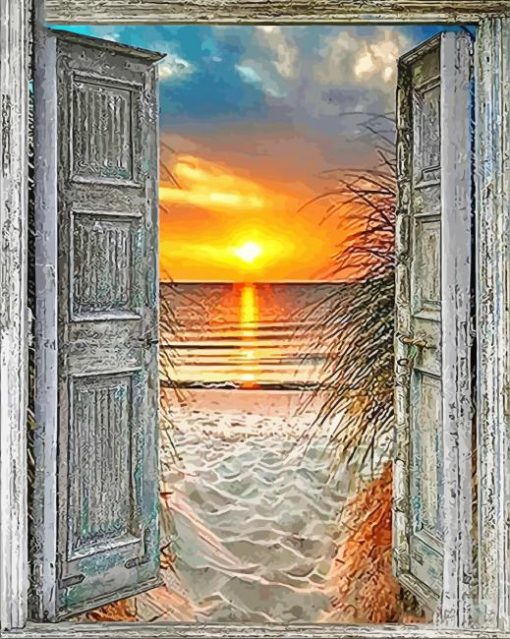 Sunset Door To The Sea Paint By Number