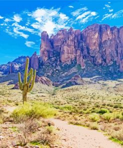 Superstition Mountains Landscape Paint By Number