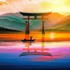 Torii Gate At Sunset View Paint By Number