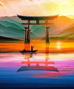 Torii Gate At Sunset View Paint By Number