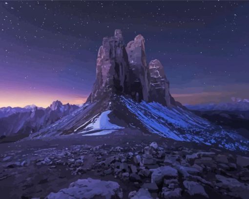 Tre Cime Di Lavaredo Mountains Paint By Number