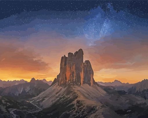 Tre Cime Di Lavaredo Mountains Paint By Number