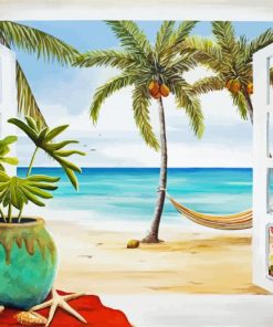 Tropical Window To Paradise Paint By Number