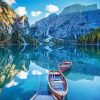 Two Boats With Mountain Banff Park Paint By Number