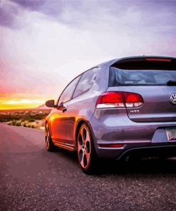 VW Car Sunset Golden Hour Paint By Number