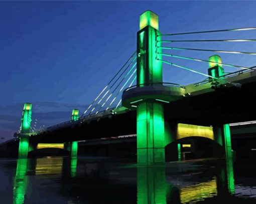 Waco Bridge At Night Paint By Number