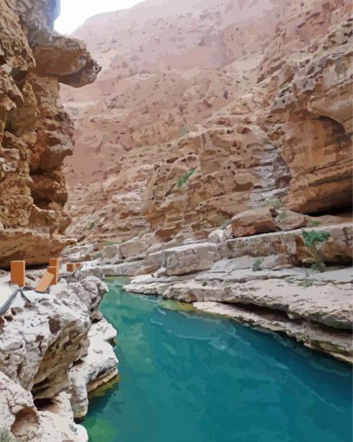 Wadi Ash Shab Oman Paint By Number