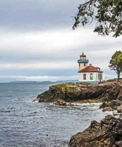 Washington Puget Sound Lighthouse Paint By Number