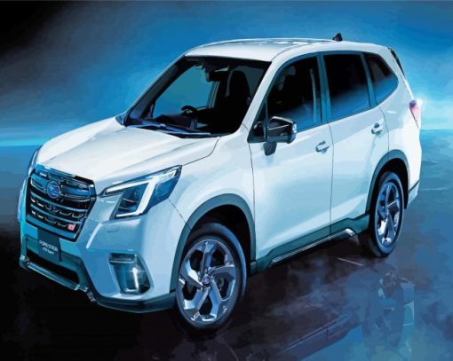 White Subaru Forester Paint By Number