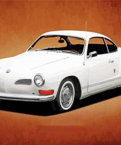 White Karmann Ghia Paint By Number