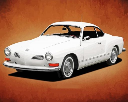 White Karmann Ghia Paint By Number