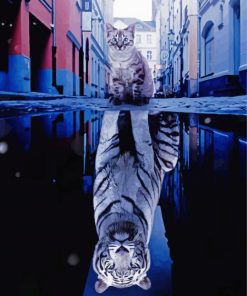 White Tiger Reflection Paint By Number