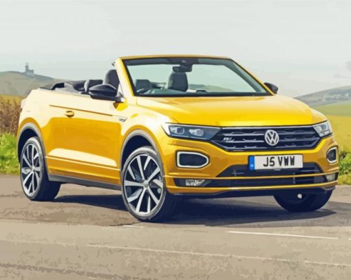 Yellow Vw Cabriolet Paint By Number