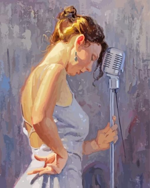 Young Girl Singing Paint By Number