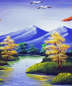 Aesthetic Mountains River Art Paint By Number