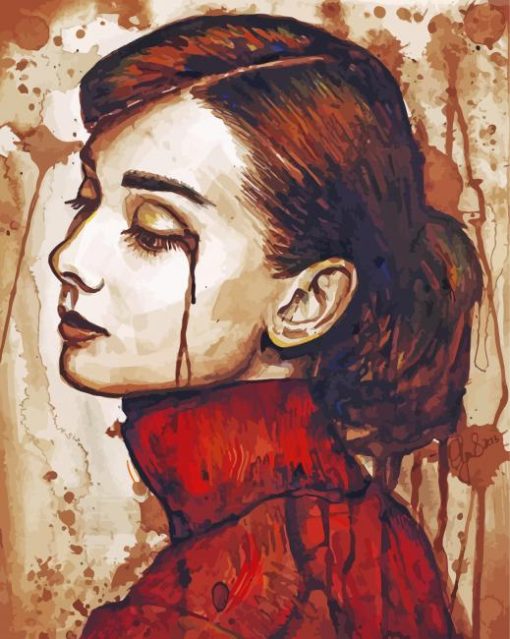 Audrey Hepburn Quiet Sadness Paint By Number