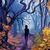 Autumn Creepy Forest Art Paint By Number