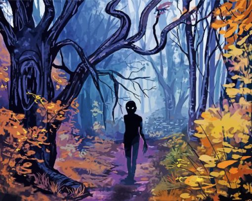 Autumn Creepy Forest Art Paint By Number