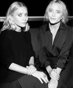 Black And White Mary Kate And Ashley Paint By Number