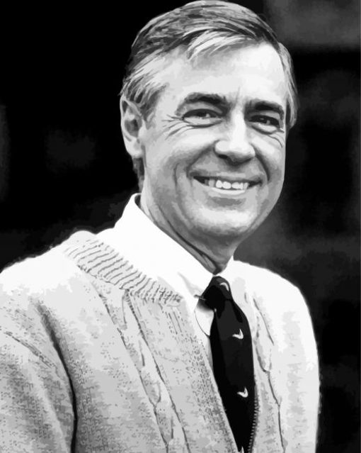 Black And White Mr Fred Rogers Paint By Number