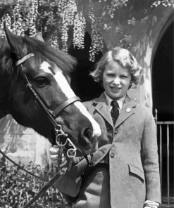 Black And White Princess With Horse Paint By Number