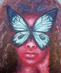 Black Woman With Butterfly On Face Paint By Number