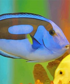 Blue And Yellow Fish Paint By Number