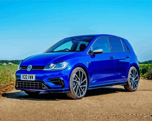 Blue Vw Golf R Sport Car Paint By Number