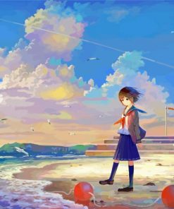 Calm Relaxing Anime seascape Paint By Number