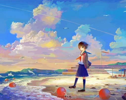 Calm Relaxing Anime seascape Paint By Number