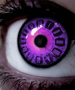 Clock Purple Eye Paint By Number