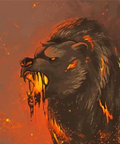 Creepy Bear Fire Paint By Number