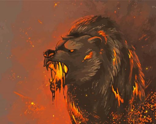 Creepy Bear Fire Paint By Number